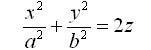 Уравнение эллиптического параболоида  